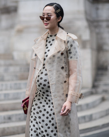 Layer a long coat over a dress for a chic yet effortless look