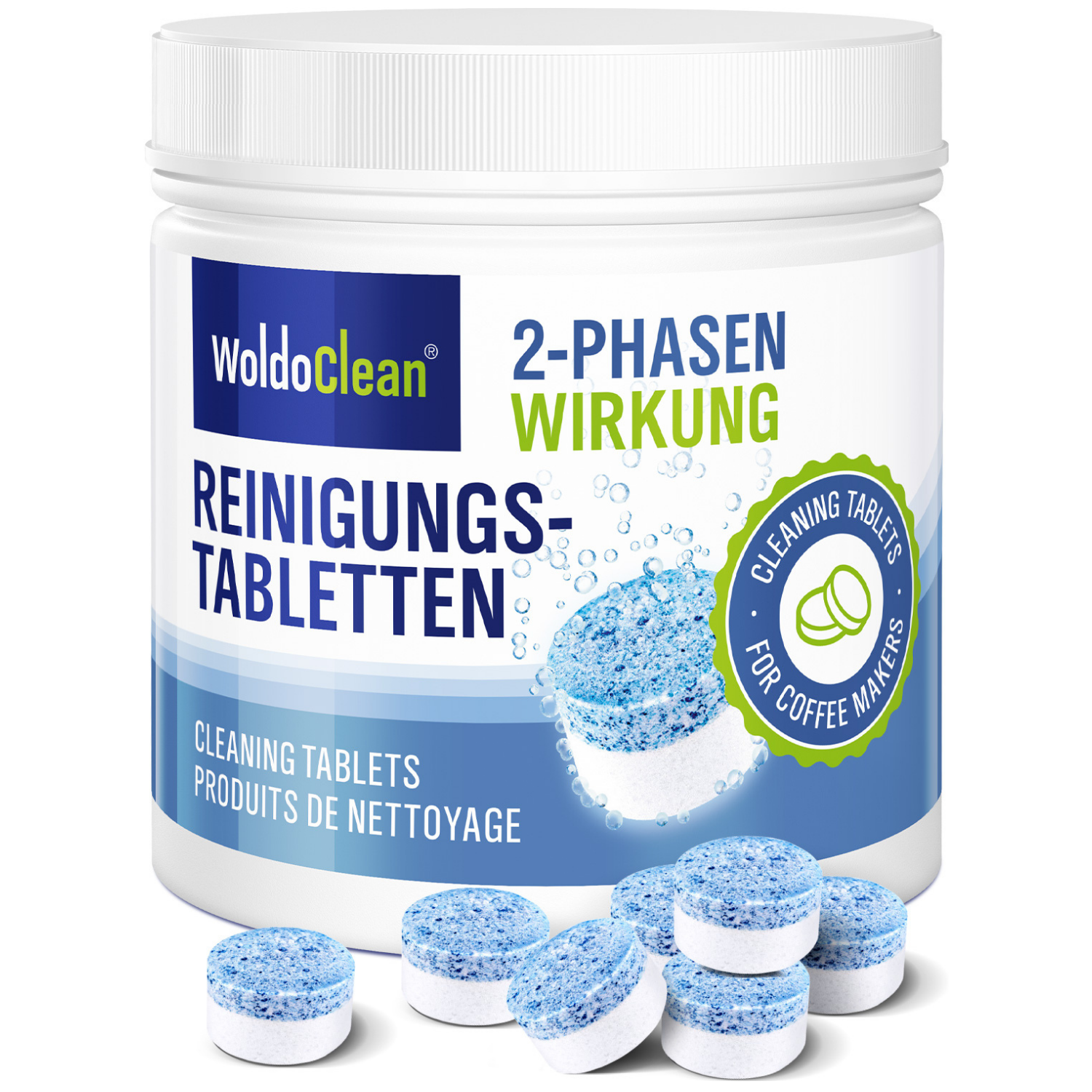 WoldoClean 2-Faset Kaffe Rengørings Tabs - 25 Stk.