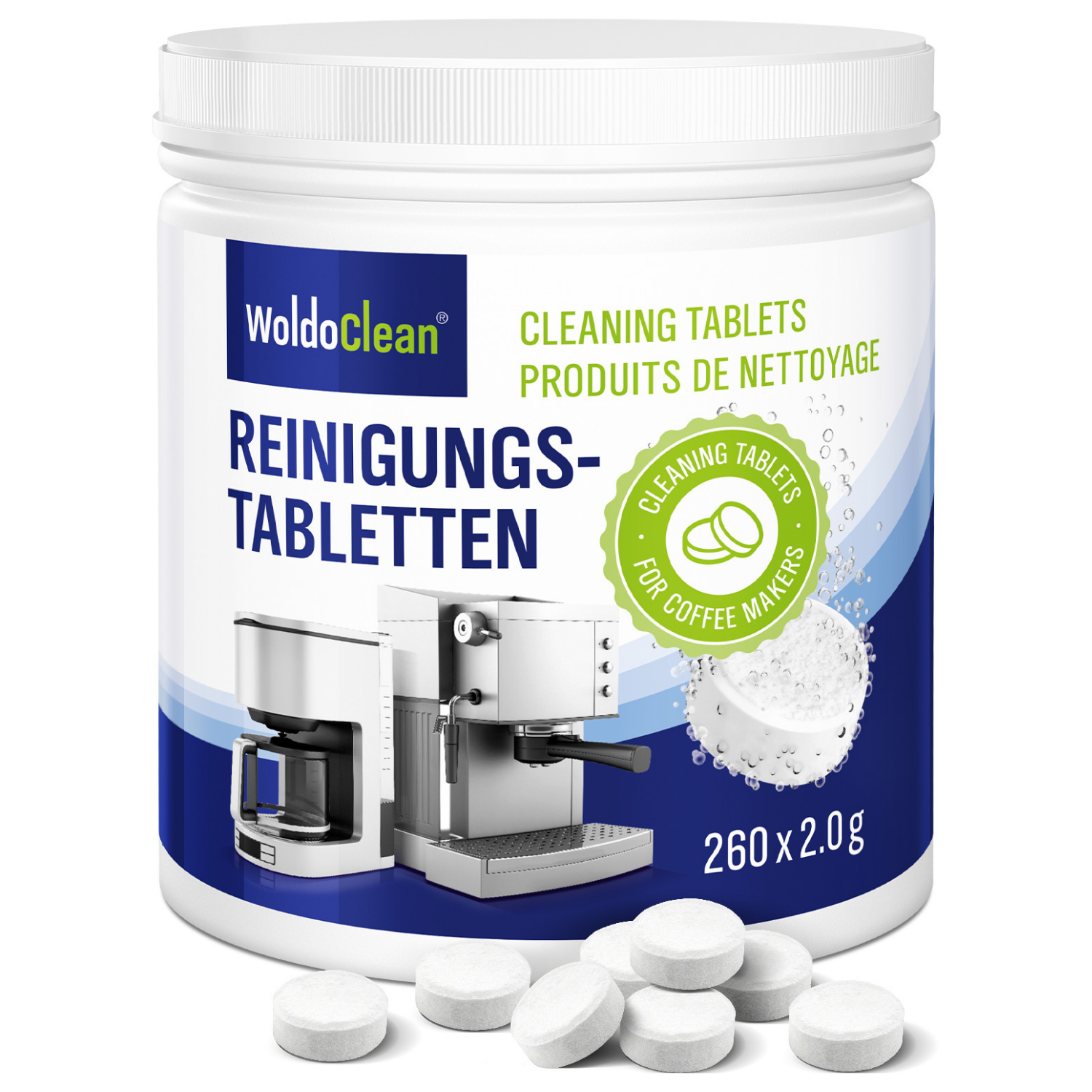 WoldoClean Kaffe Rengørings Tabs (40/150/260 stk.) - 40 stk. thumbnail