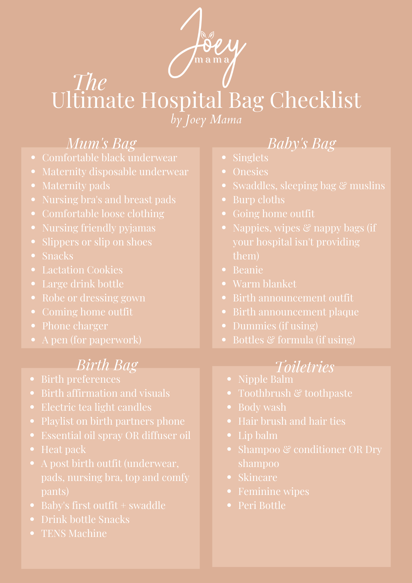 The Ultimate Hospital Bag Checklist