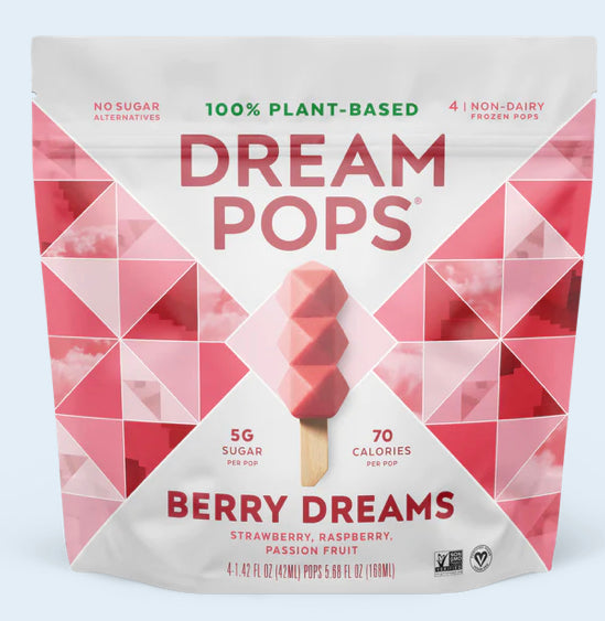 Dream Pops - Berry Dreams - Vegan Frozen Pops- 4 Bars