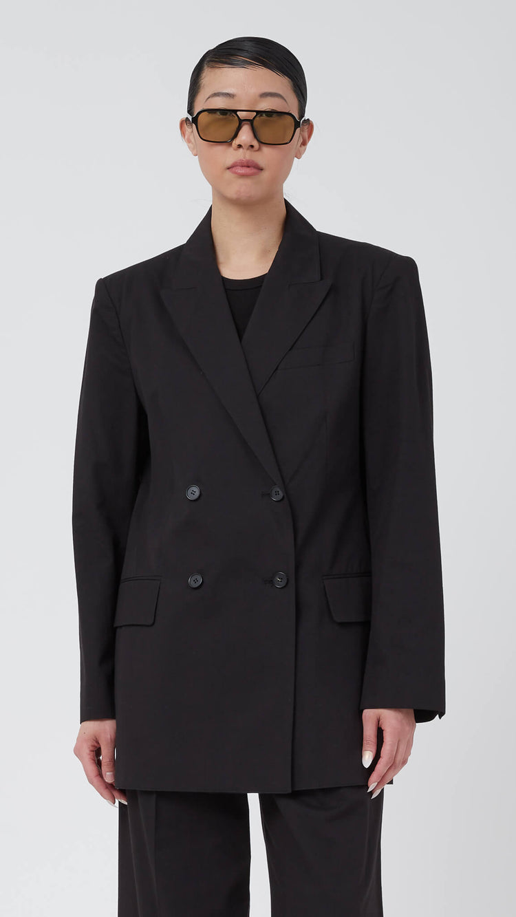 Blossom: Black Len Double Jacket | Clothing - Jackets & Coats - Blazers