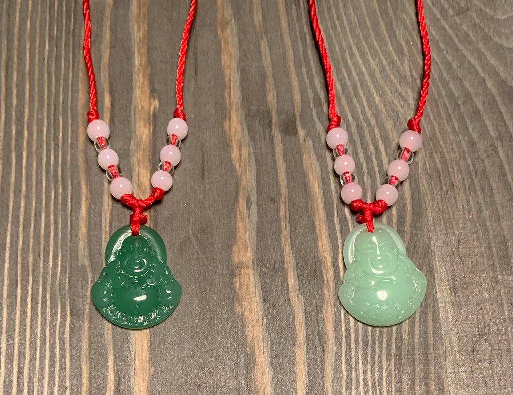 1Pcs Red String Lucky Chinese Buddha Green Jade Pendant Beads Necklace Gift  | eBay