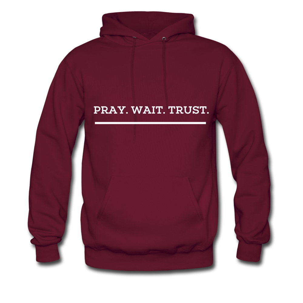 Pray.Wait.Trust. Hoodie - burgundy