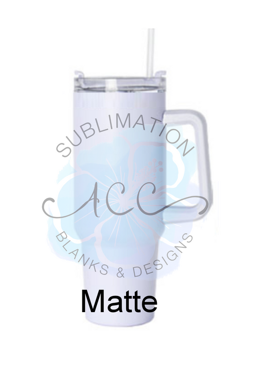 40oz Sublimation Blank WHITE ROUGH GLITTER Tumbler with handle, 40 oz – ACC  Sublimation Blanks & Designs