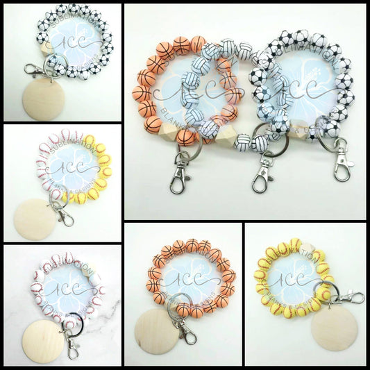 Boho Silicone bead keychain bracelet, wristlet, laser engraving blank, –  ACC Sublimation Blanks & Designs