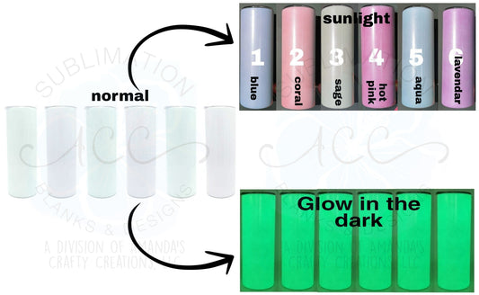 22 oz STRAIGHT thick GLOW IN THE DARK Sublimation ready hookah metal t –  ACC Sublimation Blanks & Designs