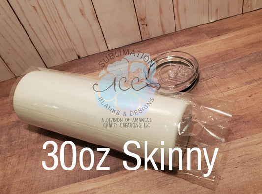 30 oz Sublimation ready STRAIGHT skinny tumbler RTS