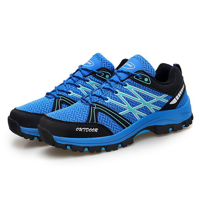 blue hiking shoes