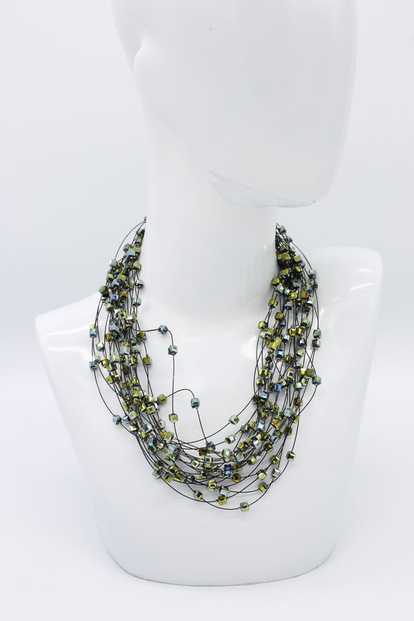 Crystal Faceted Beads on Fishing Wire Necklaces – Jianhui London