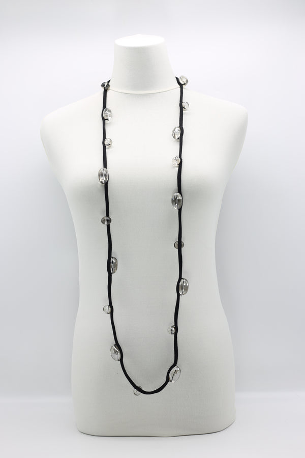 10-strand Black Fishing Wire Knotted Necklaces