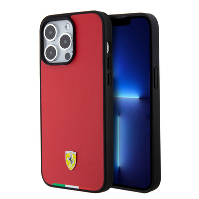 Ferrari Twist Metal Logo case for iPhone 15 Pro Max - red - B2B