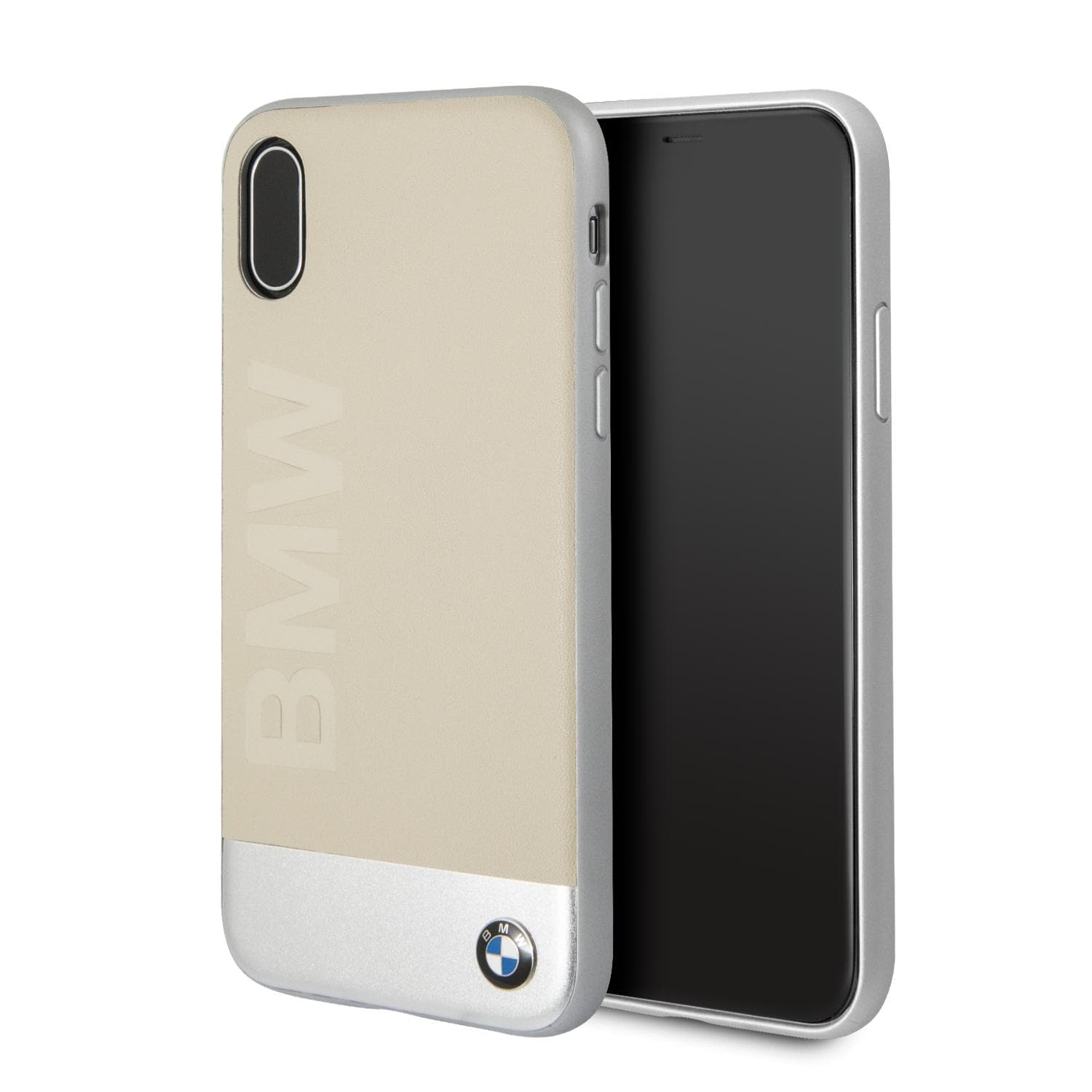 BMW Phone Case for iPhone XS/X Genuine Leather Aluminum With Logo CG Mobile