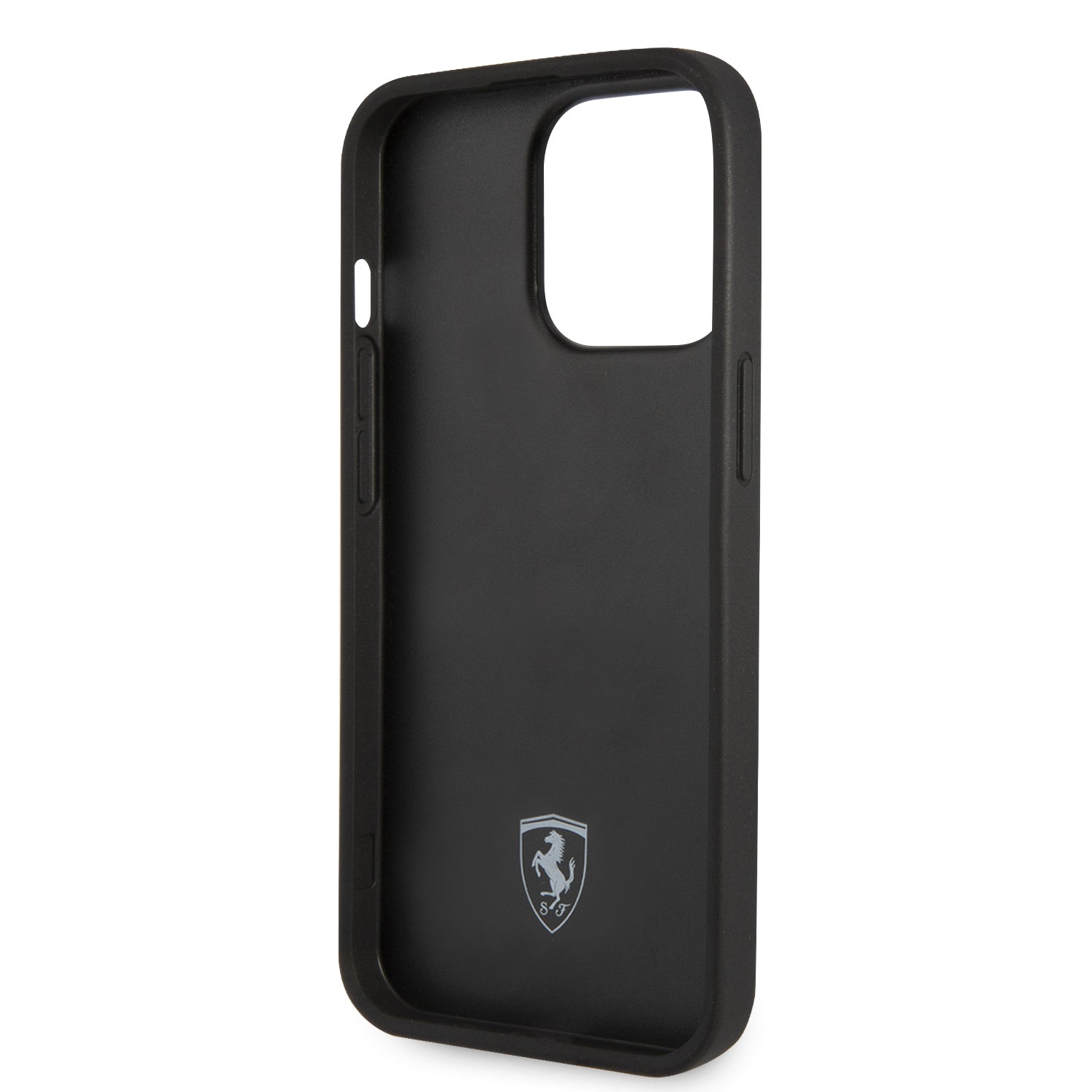 Ferrari Phone Case for iPhone 13 Pro Black Carbon Fiber With Metal