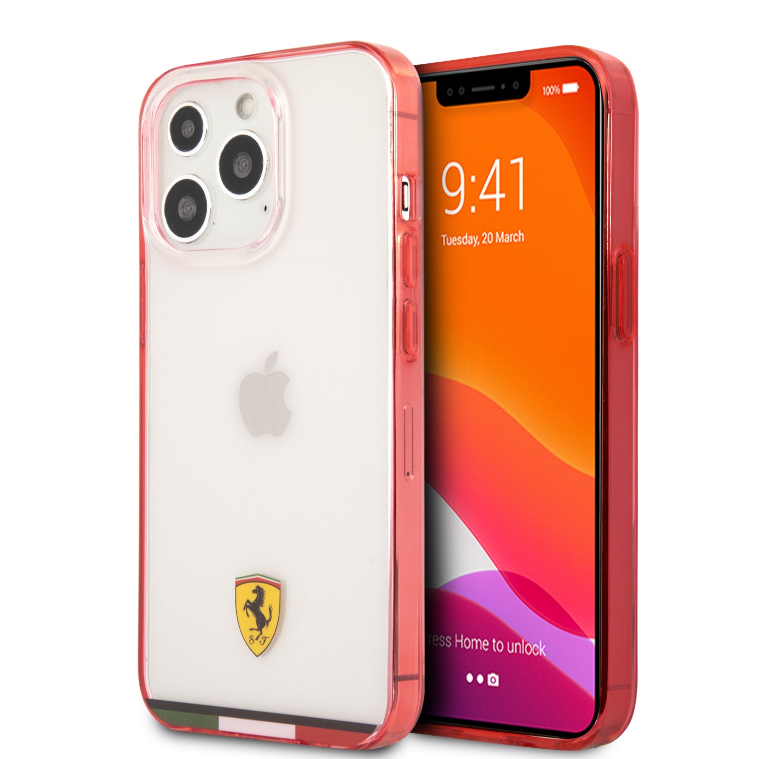 Ferrari Phone Case For Iphone 13 Pro Max Hard Case Clear On Track Italia Wings Cg Mobile