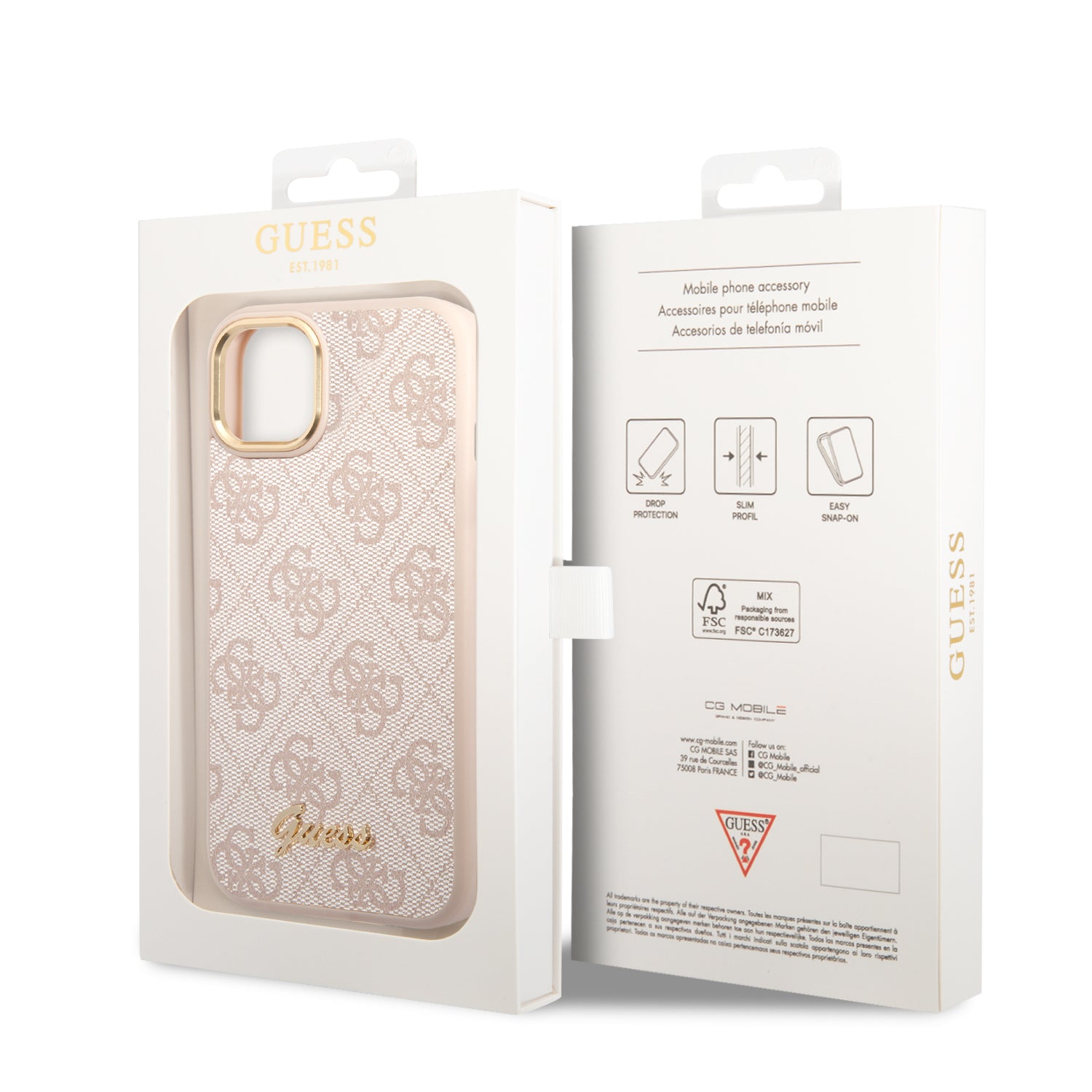 Shop CG Mobile Guess PU Leather Case with 4G Metal Logo