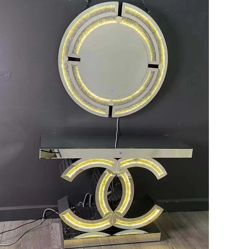 LV Mirror 47 Wide Console Table with LED Lights - CB Furniture