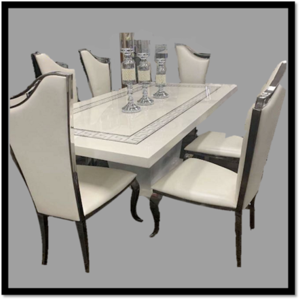 black round table set