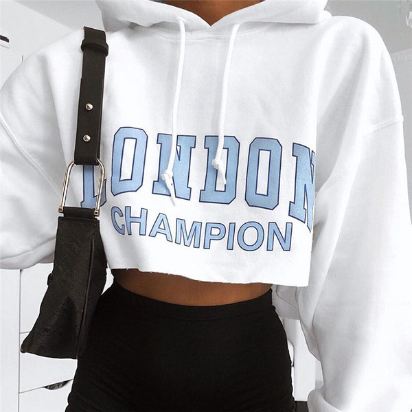 champion grey cropped hoodie