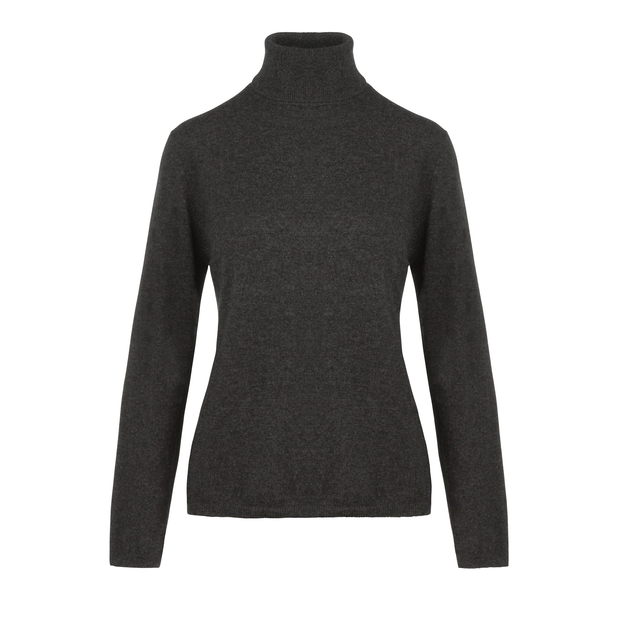 Ladies Cashmere Polo Neck in Charcoal Grey – Kenmare Cashmere