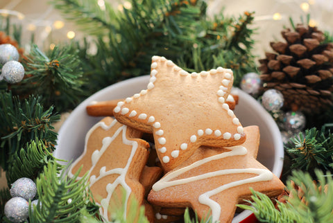 Christmas cookies in bowl