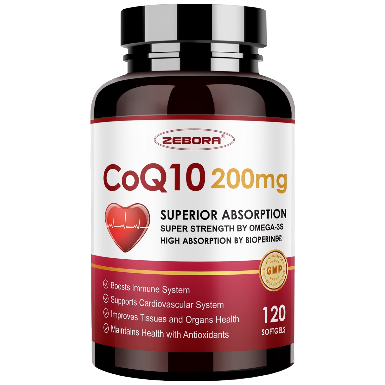 Beschikbaar twee weken matig CoQ10-200mg-Softgels with PQQ, BioPerine & Omega-3, 120 Servings Coenz –  ZEBORA
