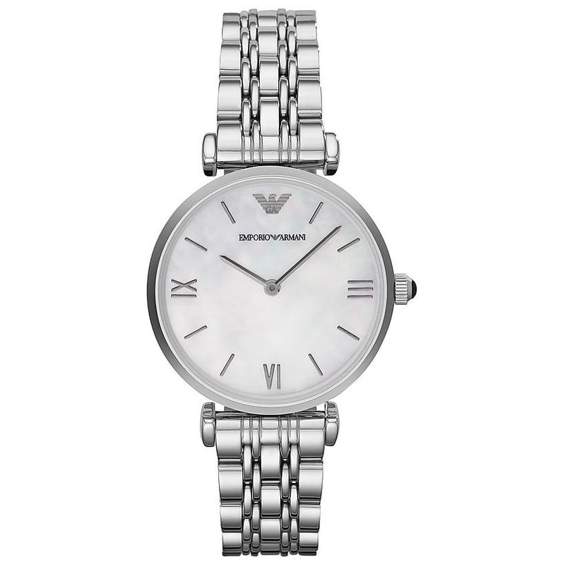 Ladies / Womens Silver Stainless Steel Designer Emporio Armani Designer Watch AR1682