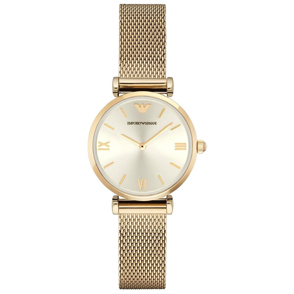 Ladies / Womens Gold Slim Mesh Designer Emporio Armani Designer Watch ...