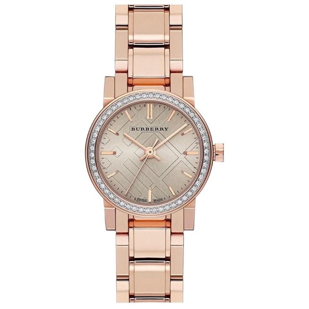 Ladies / Womens The City Diamond Rose Gold Stainless Steel Burberry ...