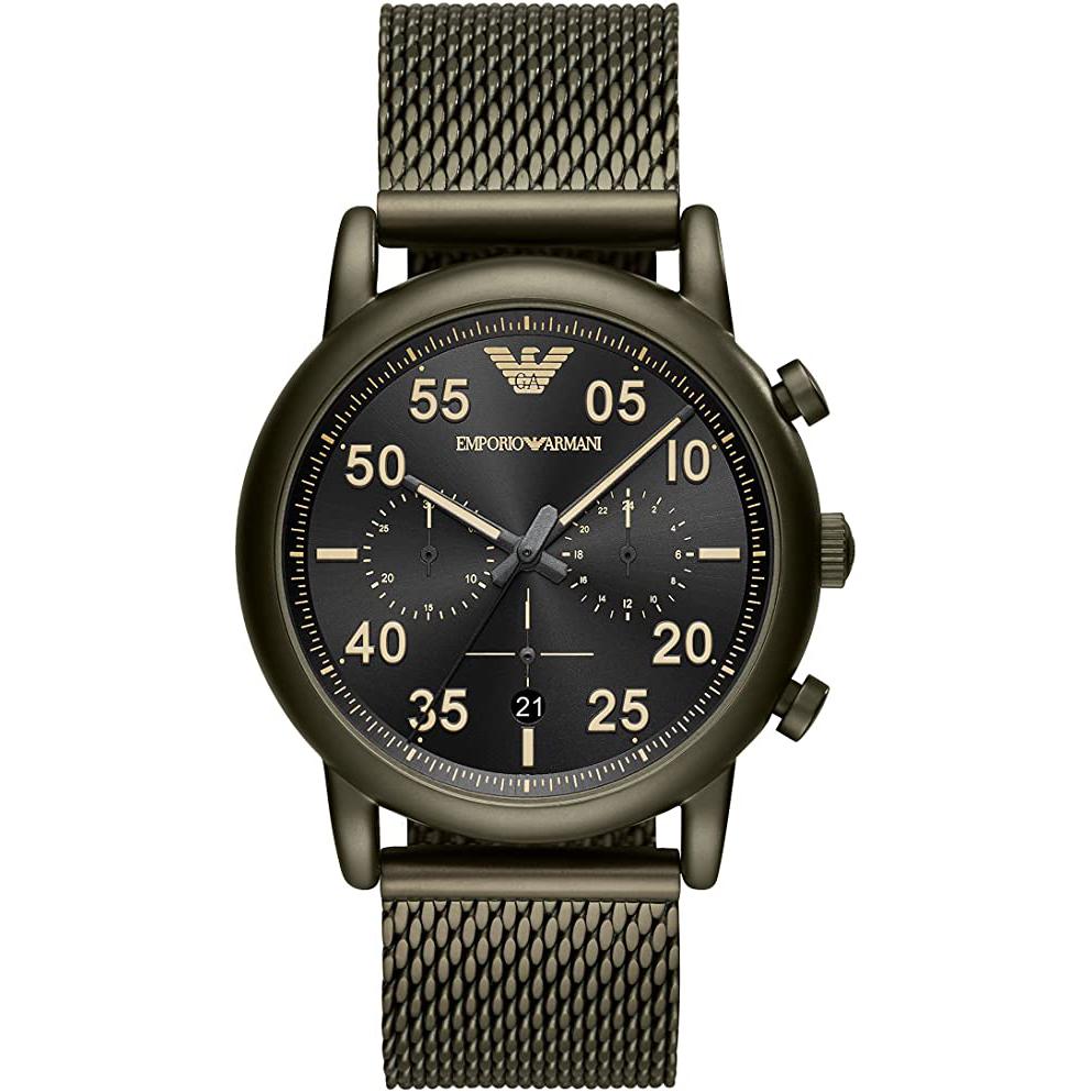 Mens / Gents Sport Khaki Green Steel Mesh Bracelet Emporio Armani Designer  Watch AR11115 from Real Designer Watch Company