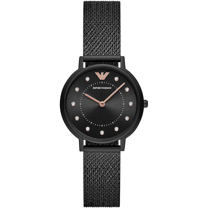 Ladies Black Stainless Steel Mesh Emporio Armani Watch AR11252 from ...