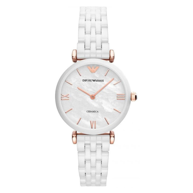 Ladies / Womens White Ceramic Bracelet Emporio Armani Designer Watch AR1486