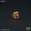 Freemen Lion face Red stone with ad golden ring for men - FMRI82