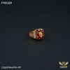 Freemen Lion face Red stone with ad golden ring for men - FMRI89