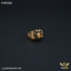 Freemen Lion face Black stone with ad golden ring for men - FMRI88