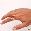 Freemen Color Red Sun Design Golden Ring- FMRI20