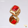 Freemen Color Red Sun Design Golden Ring- FMRI20