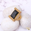 Freemen Damru Big Black AD Design Golden Ring - FMRI39