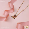 Freemen One line Green andpink moti mangalsutra for women - FWM71