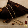 Freemen Black one by one Gold Plated Rudraksha Mala - FM063