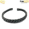 Zic Zac pattern Oxidised Black Kada (Bracelet) for men FMA0105