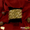 FreeMen 3 Line Singapori Handmade Gold Plated Bracelet