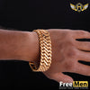 Freemen one Lines Gold Plated South Indian Design Bracelet for Men MA013