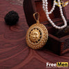 Freemen sun Face Gold Plated with diamond Pendant for Men FMA101