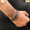 Zic Zac pattern Oxidised Black Kada (Bracelet) for men FMA0105