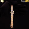 FreeMen's designer IPS plated V2 golden OM bracelet for Men FM381