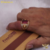 Freemen Lion Red Stone Golden Plated Ring for Men - FM260
