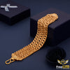 Three Line Singapuri Broad Gold Plated Bracelet for Men FMGA013