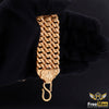 Three Line Singapuri Broad Gold Plated Bracelet for Men FMGA013