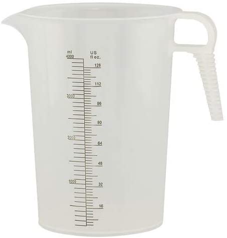 64oz (1/2 Gallon) Measuring Pitcher, Plastic, Multipurpose - Great for Oil, Chemicals, Pool and Lawn - Ounce (oz) and Milliliter (ML) Increments (2000